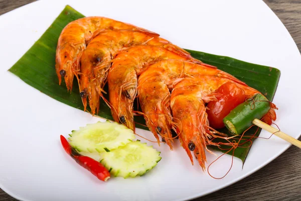 Espetos de camarão estilo tailandês — Fotografia de Stock