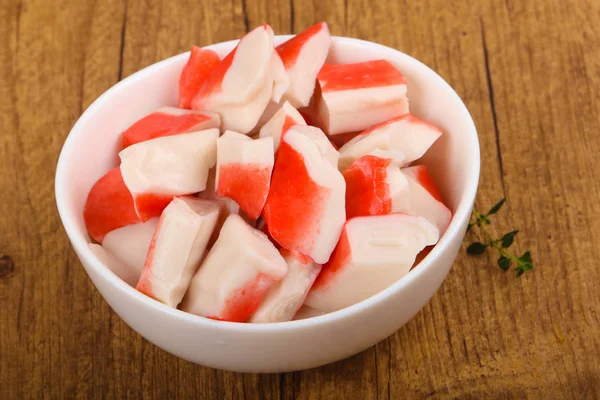 Crab stick surimi in the plate — Stock Image Crab stick surimi in the plate Stock Image