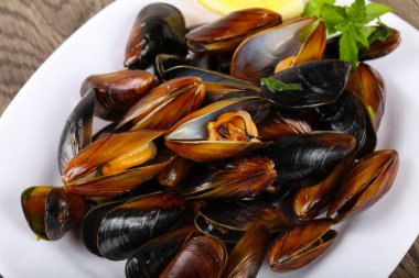 lezzetli haşlanmış midye