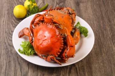 Lezzetli haşlanmış Yengeç