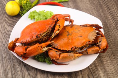 Lezzetli haşlanmış Yengeç