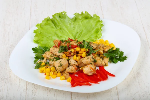 Roasted chicken with corn — Stock Image Roasted chicken with corn Royalty Free Stock Photos