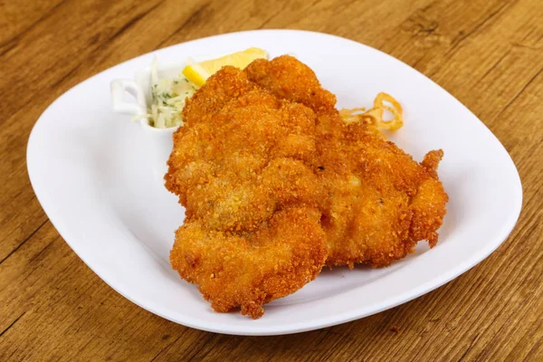 Czech cuisine - schnitzel — Stock Photo, Image