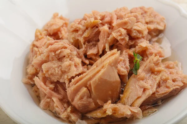 Canned tuna fillet — Stock Photo, Image