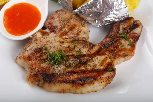 Grilled pork steak — Stock Photo, Image