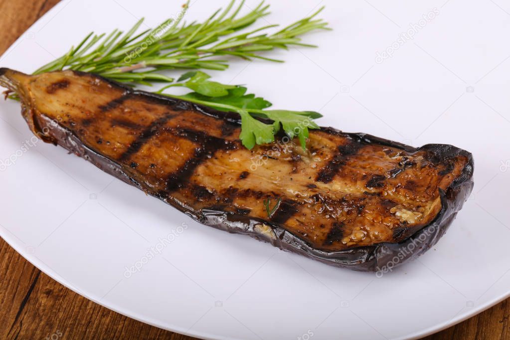 Grilled eggplant with olive oil