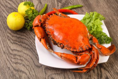 Lezzetli haşlanmış Yengeç