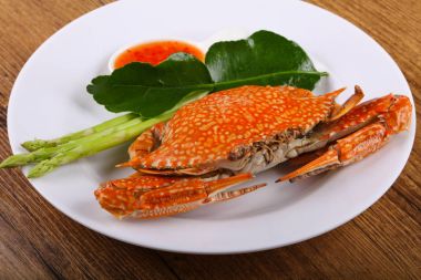 Lezzetli haşlanmış Yengeç