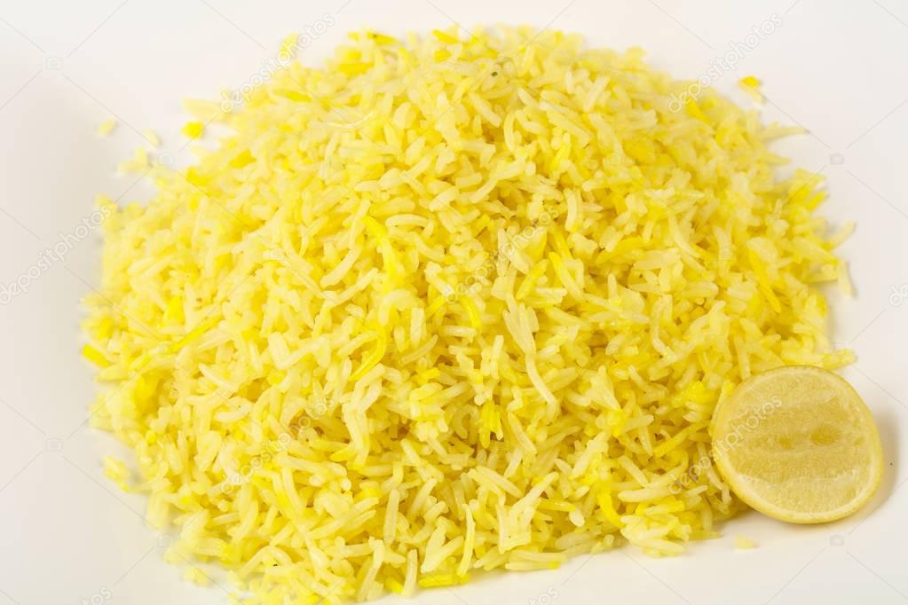 Yellow rice with lime