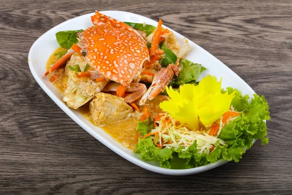 Boiled crab with sauce — Stock Photo, Image