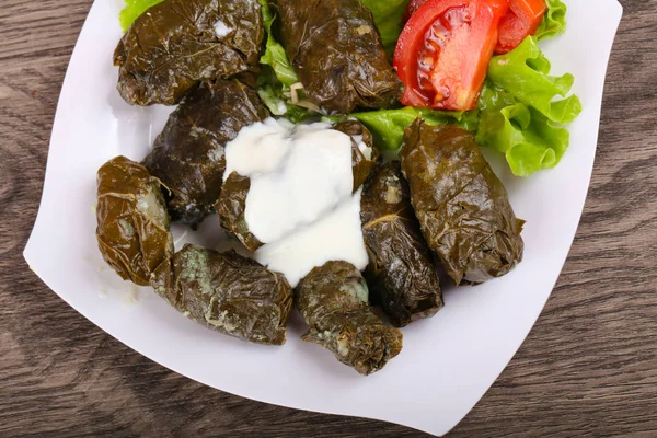 Stuffed meat in grape leaves — Stock Photo, Image