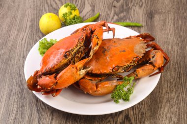 Lezzetli haşlanmış Yengeç