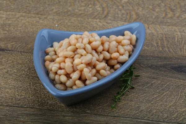 White Canned Kidney Beans Bowl — Stock Photo, Image