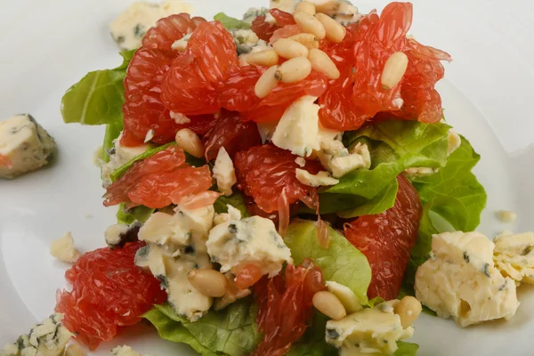 Salada Toranja Queijo Azul Com Noz Cedro — Fotografia de Stock