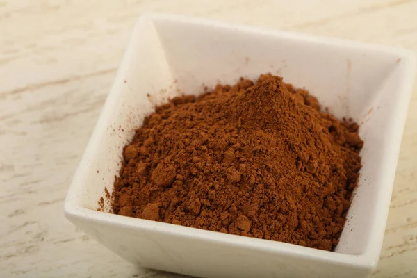 Cocoa powder in the bowl — Stock Photo, Image