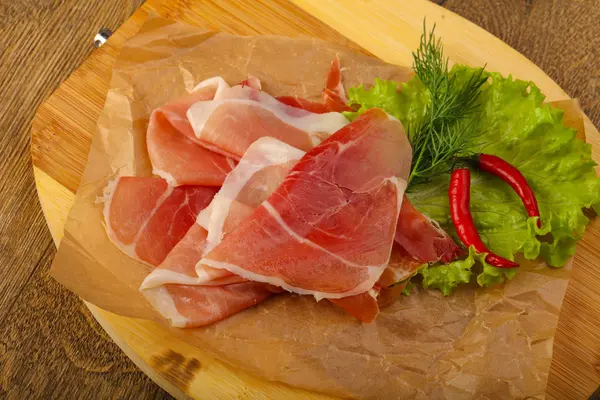 Gesneden Ham serrano — Stockfoto