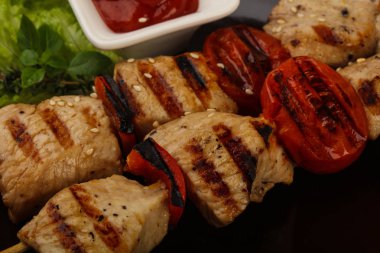 Izgara hindi şişleri