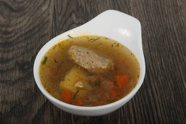 Tasty Soup with meatballs — Stock Photo, Image