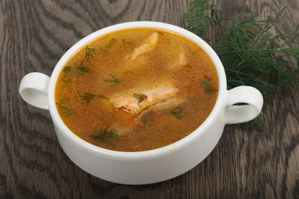 Zuppa di pesce salmone — Foto Stock