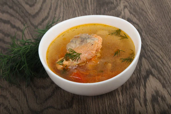 Sopa de salmão — Fotografia de Stock