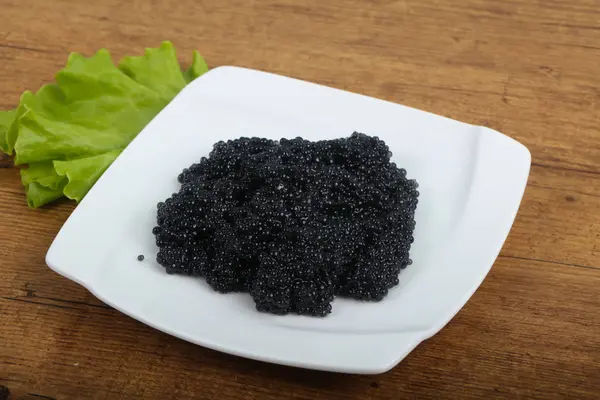 Delicioso Caviar Negro Tazón Mesa —  Fotos de Stock