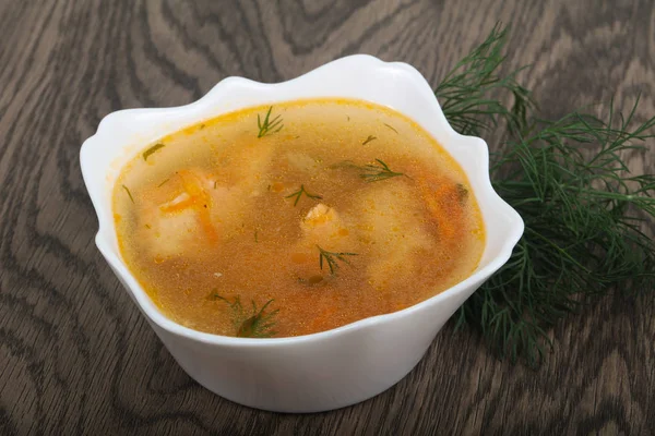 Sopa de salmão — Fotografia de Stock