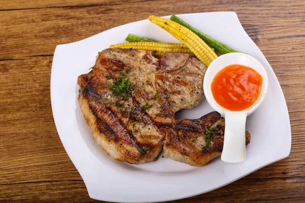 Grilled pork steak — Stock Photo, Image