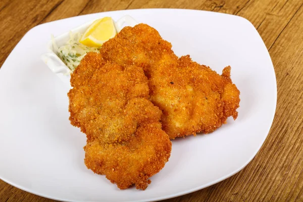 Czech cuisine - schnitzel — Stock Photo, Image