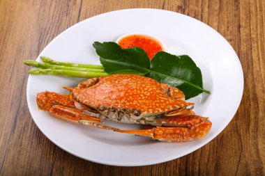 Lezzetli haşlanmış Yengeç