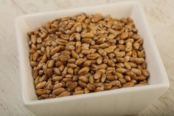 Wheat grains  in the bowl — Stock Photo, Image