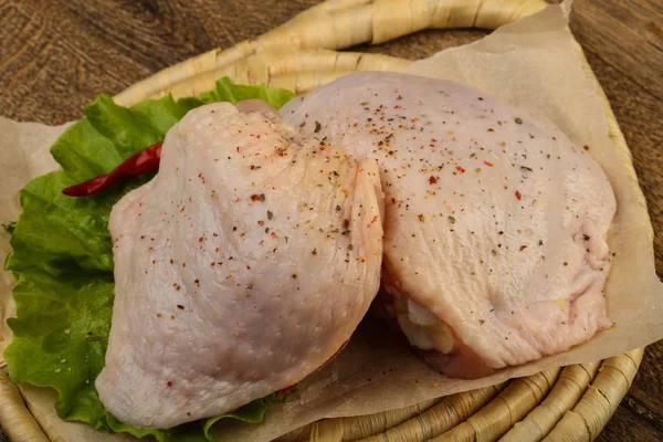 Raw chicken thighs