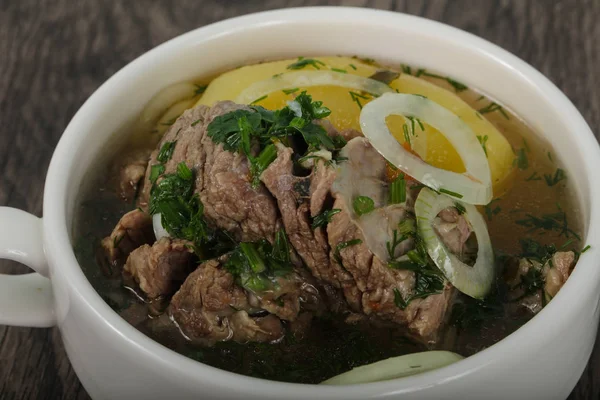 Beyaz et çorbası - Hashlama