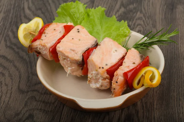 Espetos de salmão dietético — Fotografia de Stock