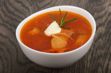 Rus Borcsh çorba yakın çekim