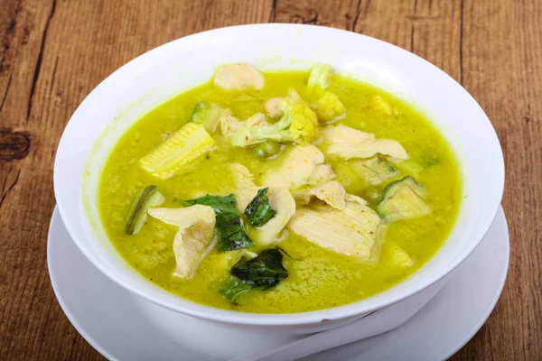 Curry verde com frango — Fotografia de Stock