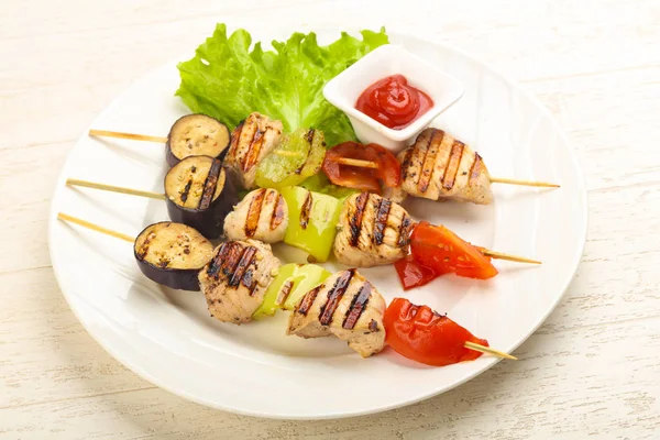 sebze ve tavuk şiş