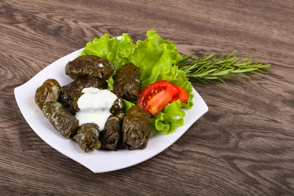 Stuffed meat in grape leaves — Stock Photo, Image