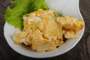 Scrambled eggs for breakfast 