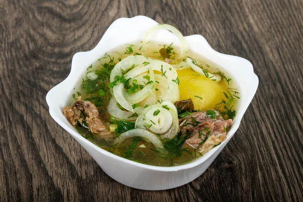 Sopa de carne branca - Hashlama — Fotografia de Stock