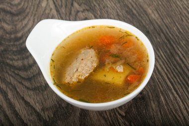 Köfteli sıcak çorba.