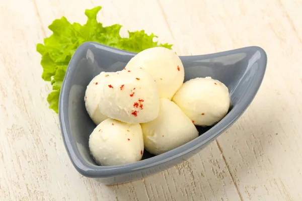 Mozzarella balls in the bowl — Stock Photo, Image