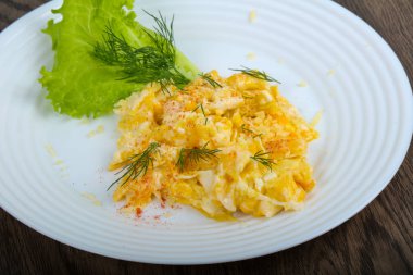 Scrambled eggs for breakfast