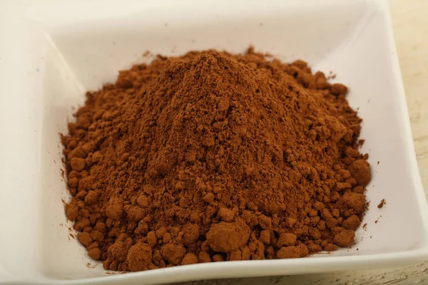 Cocoa powder in the bowl — Stock Photo, Image