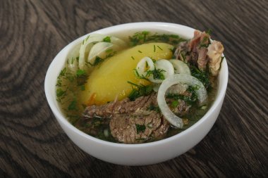 Beyaz et çorbası - Hashlama