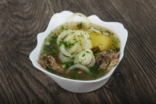 Sopa de carne caucásica - Hashlama — Foto de Stock