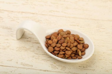 Kabın içinde ham mercimek 