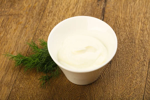 Greek yoghurt in the bowl — Stock Photo, Image