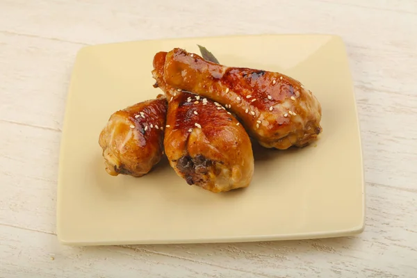Teriyaki frito pernas de frango — Fotografia de Stock