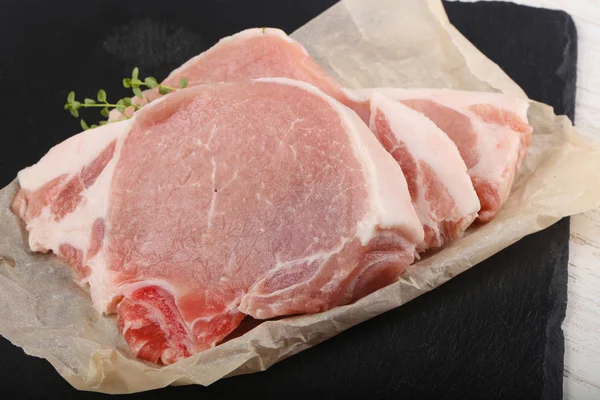 Raw pork steak — Stock Photo, Image