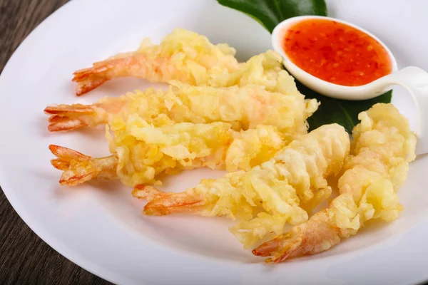 Kaplan karides tempura kırmızı sos ile